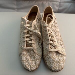 Toms Cream Espadrilles with Textured Design